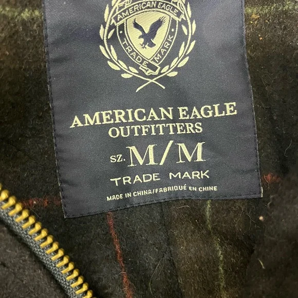 American Eagle Men’s Nautical Wool Duffle Coat Navy Blue Size M